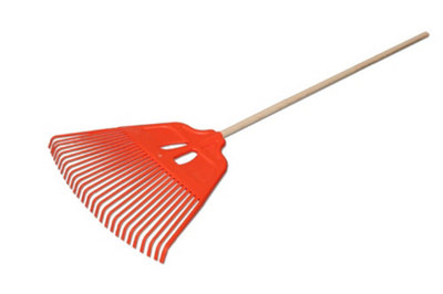 KADAX Leaf Rake, Garden Rake with Wooden Handle and Wide Plastic Head ...