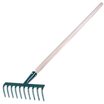 KADAX Metal Rake, Garden Rake with Long Wooden Handle for Soil ...