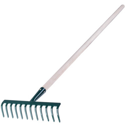 KADAX Metal Rake, Garden Rake with Long Wooden Handle for Soil ...