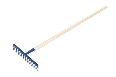KADAX Metal Rake with Long Wooden Handle, Heavy Duty Rake for Soil ...