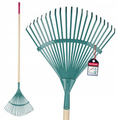 KADAX Rake Leaf Rake for Women, Long Handle Wooden Rake Leaf ...