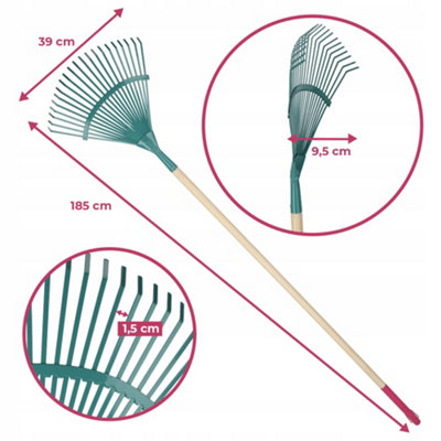 KADAX Rake Leaf Rake for Women, Long Handle Wooden Rake Leaf ...