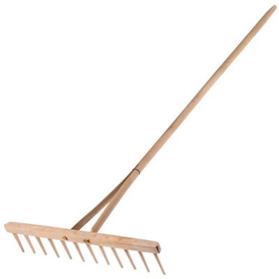 KADAX Rake Long Handled Wooden Hay Rake Wide Rake for Garden Flower Bed ...