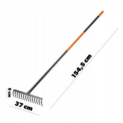 KADAX Rake, Metal Garden Rake, Wide Rake with 154.5 cm Long Metal ...