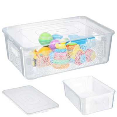 KADAX Rectangular Storage Box with Lid, Storage Container, Stacking ...