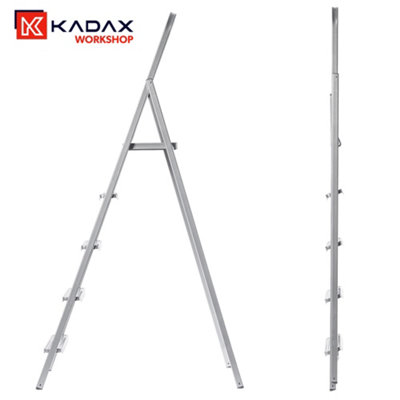KADAX Single-sided steel ladder with non-slip feet, step ladder, ladder ...