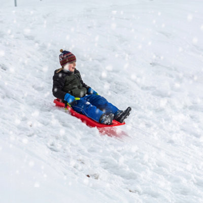KADAX Snow Sledge for Children, Plastic Sled with Brakes and Pull Rope ...