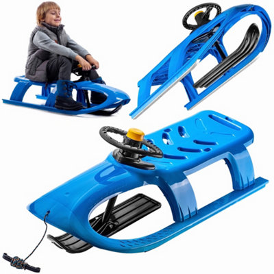 KADAX Snow Sledge, Plastic Sledge with Steering Wheel and Horn for ...