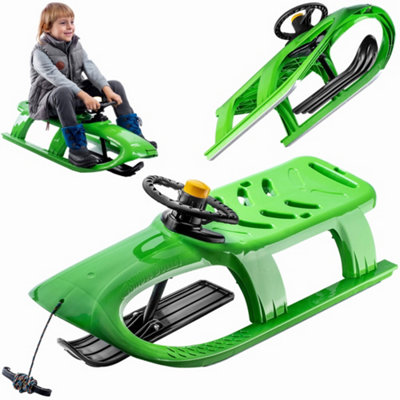 KADAX Snow Sledge, Plastic Sledge with Steering Wheel and Horn for ...