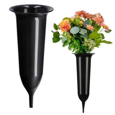 KADAX Spiked Grave Vase, Plastic Memorial Vase, Weatherproof Grave