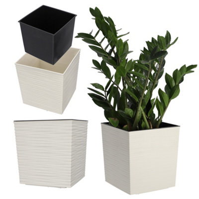 KADAX Square Planter, Large Flower Pot for Indoor and Outdoor Use (19cm ...