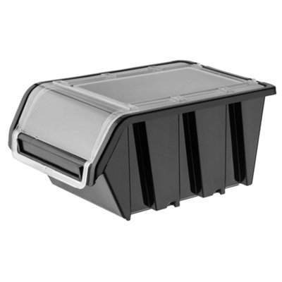 KADAX Stacking Boxes, Plastic Tool Organiser with Lids, Durable Storage ...