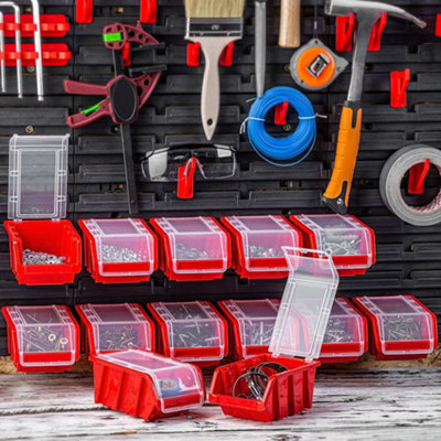 KADAX Stacking Boxes, Plastic Tool Organiser with Lids, Durable Storage ...