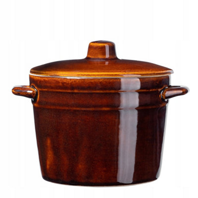 KADAX Stoneware Pot, Ceramic Pot with Side Handles and Lid, Dishwasher ...