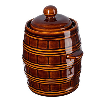 KADAX Stoneware Pot, Dense Ceramic Pot with Water Gutter and Lid ...