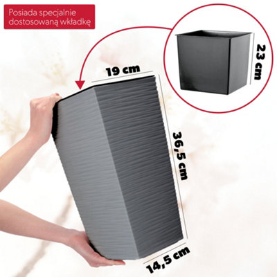 KADAX Tall Planter, Lightweight Plastic Flowerpot for Garden, Balcony ...