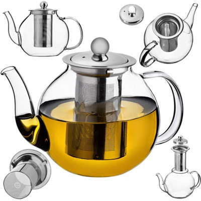KADAX Teapot with tea strainer glass tea maker heat-resistant glass ...