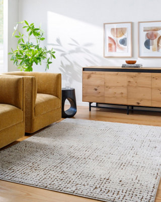 KAELIE Skandi Modern Area Rug Ivory/Brown 200 x 275 cm
