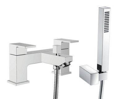 Kai Bathrooms Brooklyn Block Chrome Bath Shower Mixer