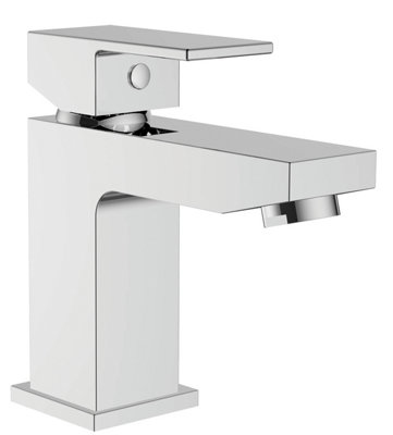 Kai Bathrooms Brooklyn Block Chrome Mono Basin Mixer Including Basin Waste