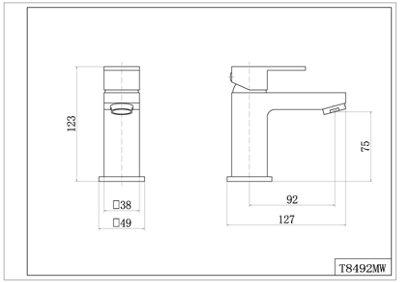 Kai Bathrooms Brooklyn Block Chrome Mono Basin Mixer Including Basin Waste