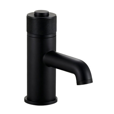 Kai Bathrooms Corsica Black Mono Basin Push Button Tap