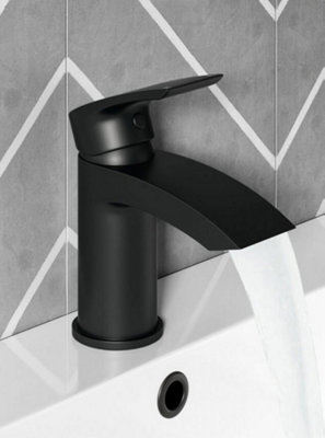 Kai Bathrooms Midnight Waterfall Mono Basin Mixer Including Basin Waste