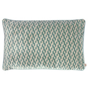Kai Dione Geometric Patterned Jacquard Piped Polyester Filled Cushion