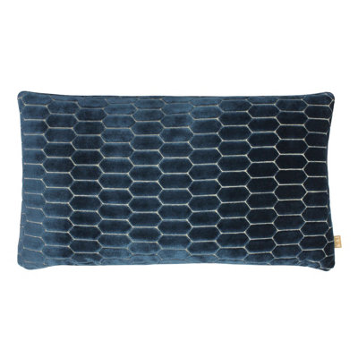 Kai Rialta Subtle Geometric Plush Velvet Rectangular Polyester Filled Cushion