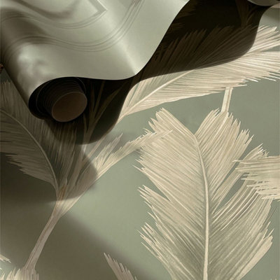 Kailani Leaf Wallpaper Sage Green Belgravia 59120