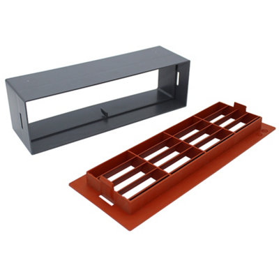 Kair 204mm x 60mm Airbrick With Surround - Terracotta