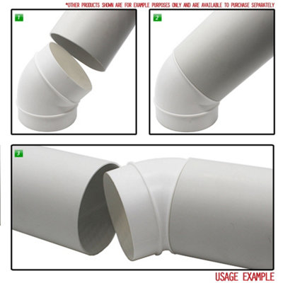 Kair 45 Degree Elbow Bend 125mm - 5 inch Round Plastic Ducting Joint to Connect Round Duct Pipe or Flexible Hose