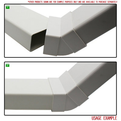 Kair 45 Degree Vertical Elbow Bend 110mm x 54mm - 4 x 2 inch Rectangular Plastic Ducting Adaptor