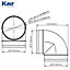Kair 90 Degree Elbow Bend 100mm - 4 inch Round Plastic Ducting Joint to Connect Round Duct Pipe or Flexible Hose