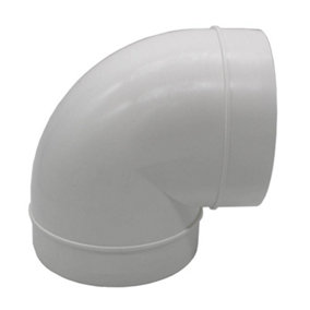 Kair 90 Degree Elbow Bend 125mm - 5 inch Round Plastic Ducting Joint to Connect Round Duct Pipe or Flexible Hose