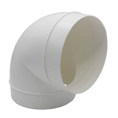 Kair 90 Degree Elbow Bend 150mm - 6 inch Round Plastic Ducting Joint to Connect Round Duct Pipe or Flexible Hose
