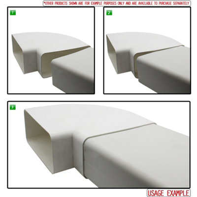 Kair 90 Degree Horizontal Elbow Bend 150mm x 70mm - 6 x 3 inch Rectangular Plastic Ducting