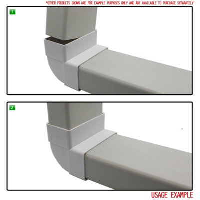 Kair 90 Degree Vertical Elbow Bend 110mm x 54mm - 4 x 2 inch Rectangular Plastic Ducting - 4