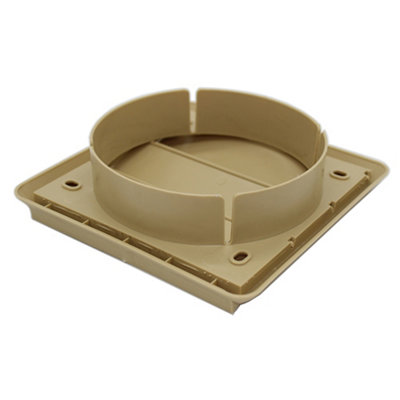 Kair Beige Gravity Grille 155mm External Dimension Ducting Air Vent with 125mm - 5 inch Round Rear Spigot and Not-Return Shutters