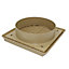 Kair Beige Louvred Grille 183mm External Dimension with Round 150mm - 6 inch Rear Spigot - Wall Ducting Air Vent