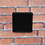 Kair Black Louvred Grille 155mm External Dimension with Round 100mm - 4 inch Rear Spigot Wall Ducting Air Vent