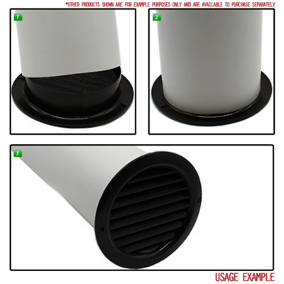 Kair Rundes Lüftungsgitter Mit Fliegengitter – 100 Mm, Weiß, Für Innen-/Außenbereich, Mit 4,007 Mm² Freier Fläche