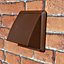 Kair Brown Cowled Outlet Grille 155mm External Dimension Wall Vent With 125mm - 5 inch Round Rear Spigot and Backdraught Shutter