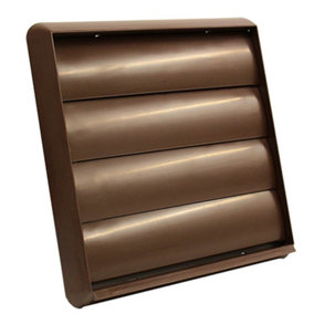 Kair Brown Gravity Grille 183mm External Dimension with 150mm - 6 inch Round Rear Spigot and Not-Return Shutters
