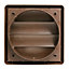 Kair Brown Gravity Grille 183mm External Dimension with 150mm - 6 inch Round Rear Spigot and Not-Return Shutters