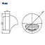 Kair Bull-Nose External Vent 150mm - 6 inch Rear Spigot Stainless Steel Grille with Louvres, Fly Screen and Drip Deflector