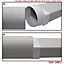 Kair Ducting Adaptor 110mm x 54mm to 100mm - 4 inch Rectangular to Round Straight Channel Connector  - Male