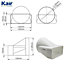 Kair Ducting Adaptor 150mm x 70mm to 125mm - 5 inch Rectangular to Round Straight Channel Connector