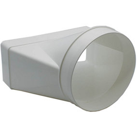 Kair Ducting Adaptor 220mm x 90mm to 150mm - 6 inch Rectangular to Round Straight Channel Connector