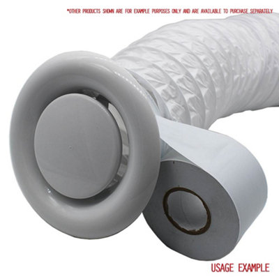Kair Ducting Sealing Tape 50mm x 33 Metres Length White PVC Duct Tape - 4